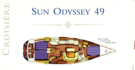 Sailboat Jeanneau Sun Odyssey 49 Boat layout