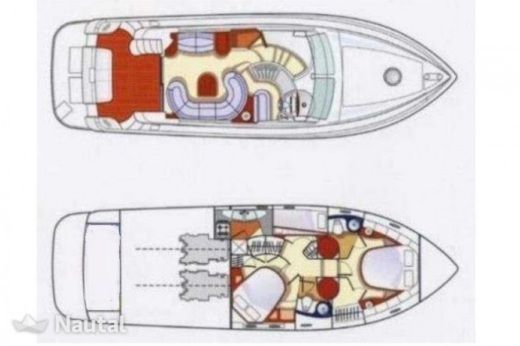 Motorboat Azimut AZ 46 fly Boat layout