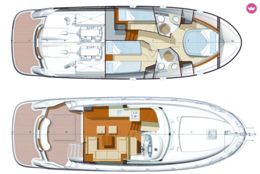 Motorboat Jeanneau Prestige 42 FLY Boat layout
