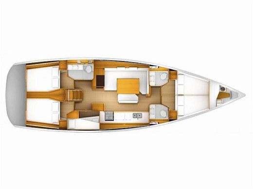 Sailboat  Sun Odyssey 519 Σχέδιο κάτοψης σκάφους