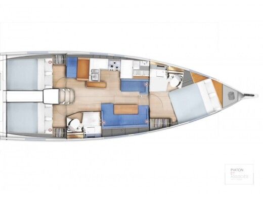 Sailboat Jeanneau Sun Odyssey 410 Planimetria della barca