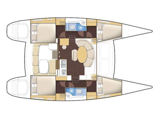 Catamaran LAGOON 38 boat plan