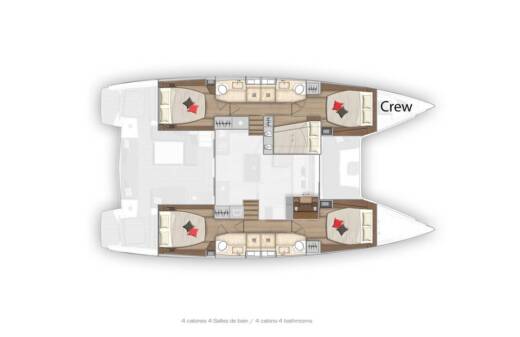 Catamaran Lagoon 50F All inclusive, half board boat plan