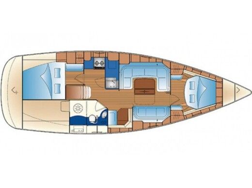 Sailboat  Bavaria 33 Plattegrond van de boot