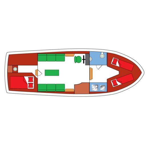 Motorboat Palan C 950 (Kloek) Plattegrond van de boot