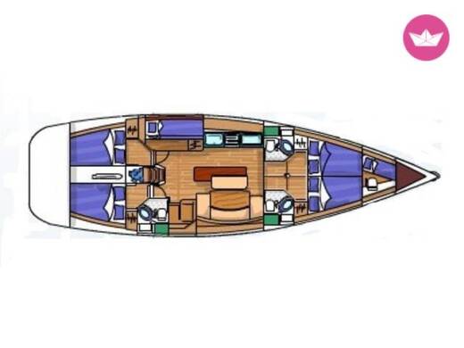 Sailboat Beneteau Cyclades 50.5 Boot Grundriss