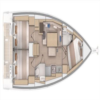 Sailboat  Oceanis 37.1 Plattegrond van de boot