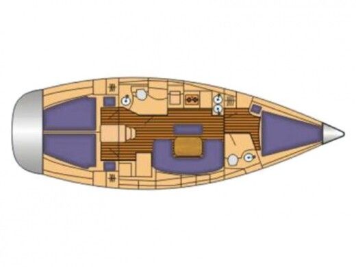 Sailboat Bavaria 39 Cruiser Plattegrond van de boot