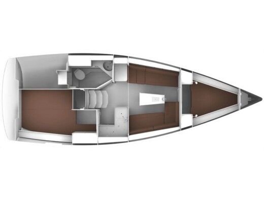 Sailboat  Bavaria Cruiser 34 Plattegrond van de boot