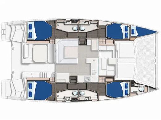 Catamaran  Sunsail 454L Boat layout