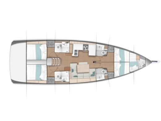 Sailboat Jeanneau Sun Odyssey 490 Boat layout