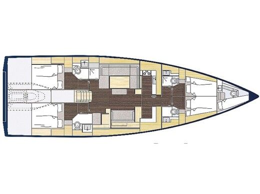 Sailboat  Bavaria C57 Boat layout