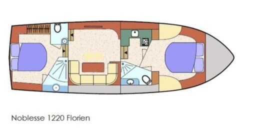 Houseboat Florien Elite Noblesse 1220 Boat layout
