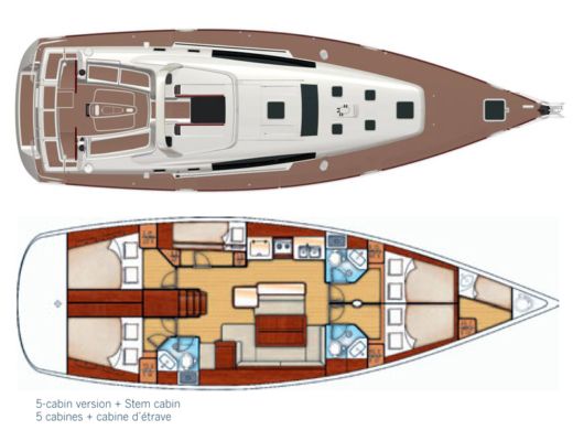 Sailboat Beneteau Oceanis 50 Family Σχέδιο κάτοψης σκάφους