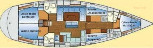 Sailboat Bavaria 50 cruiser Plan du bateau