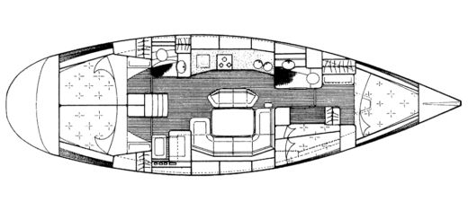 Sailboat GRAND SOLEIL 46.3 Boat layout