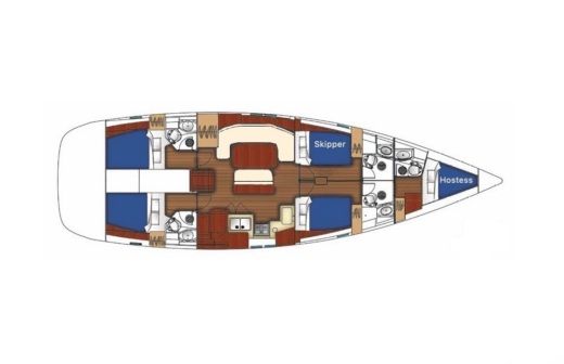 Sailboat Beneteau Oceanis 523 Boot Grundriss