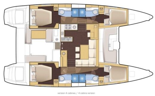 Catamaran Lagoon 450F Boot Grundriss