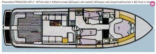 Motorboat Princess 45 FLY Boat layout