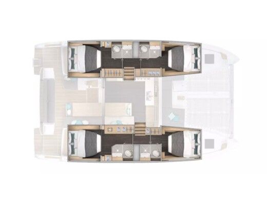 Catamaran  Lagoon 43 Boot Grundriss