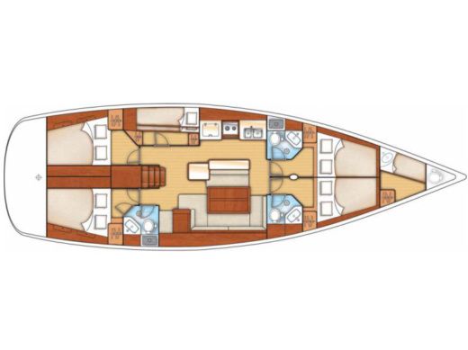 Sailboat BENETEAU OCEANIS 50 Boat layout