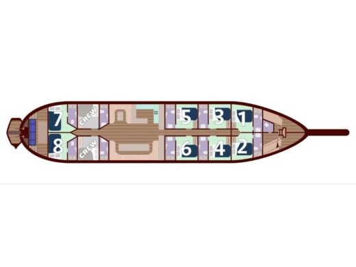 Sailboat  Gulet Plan du bateau