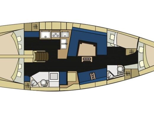 Sailboat  Elan Impression 444 Σχέδιο κάτοψης σκάφους