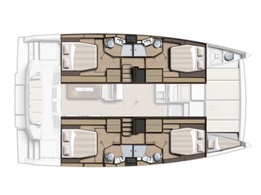 Catamaran  Bali 4.4 Plattegrond van de boot