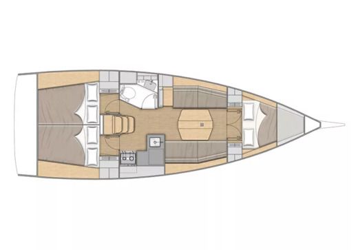 Sailboat  Oceanis 34.1 Plattegrond van de boot