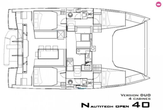 Catamaran Nautitech 46 open Boat design plan