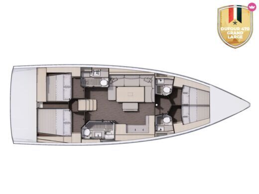 Sailboat  Dufour 470 Grand Large Boat layout