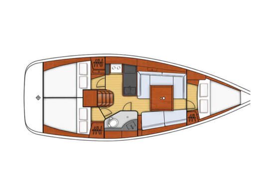 Sailboat  Oceanis 34 Boot Grundriss