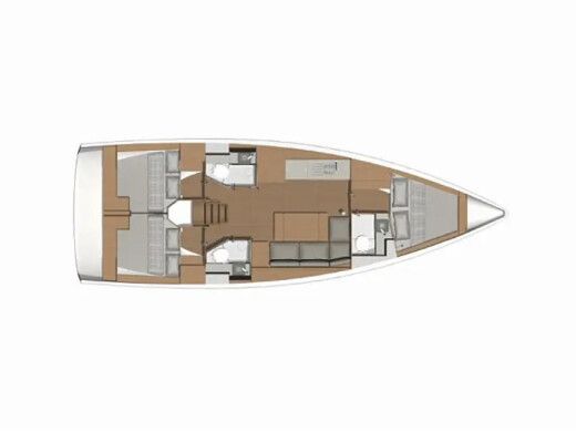 Sailboat  Dufour 390 Grand Large Planimetria della barca