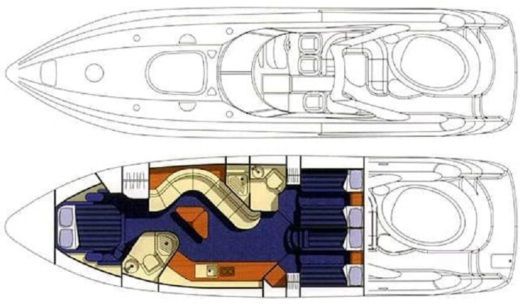 Motor Yacht Sunseeker 58 Predator Plano del barco