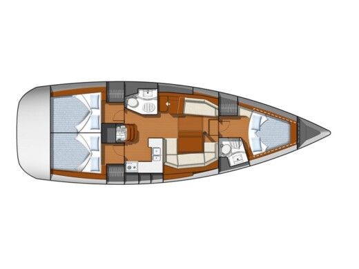 Sailboat JEANNEAU SUN ODYSSEY 42 DS boat plan