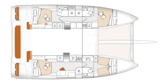Catamaran Beneteau Excess 14 Planimetria della barca