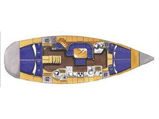 Sailboat ELAN 45 Plattegrond van de boot