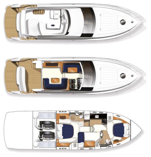 Motor Yacht Princess 54 FLY boat plan