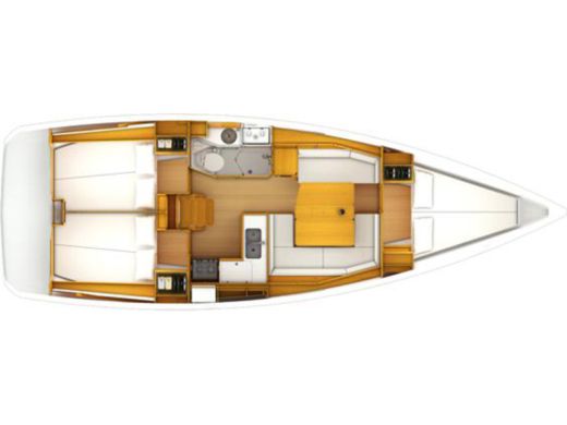 Sailboat Jeanneau Sun Odyssey 389 Plan du bateau