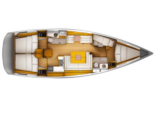 Sailboat JEANNEAU SUN ODYSSEY 449 Planimetria della barca