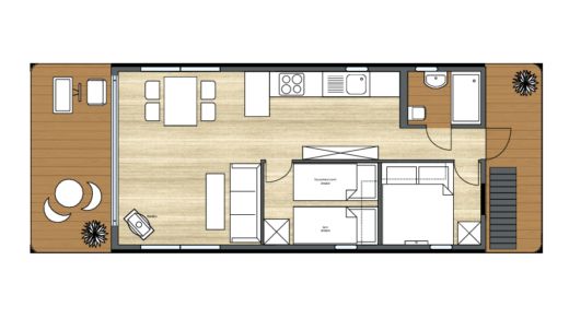 Houseboat WOMA D13 Plattegrond van de boot
