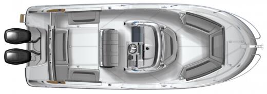 Motorboat Jeanneau cap camarat 8,5 cc Σχέδιο κάτοψης σκάφους