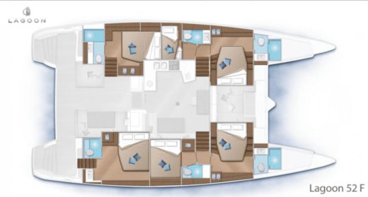 Catamaran Lagoon Lagoon 52f Σχέδιο κάτοψης σκάφους