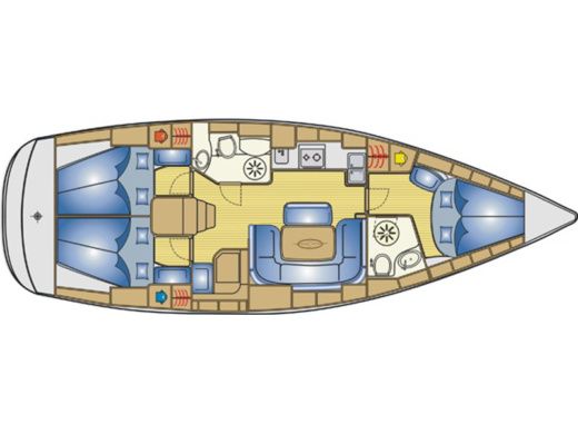 Sailboat Bavaria Cruiser 39 boat plan