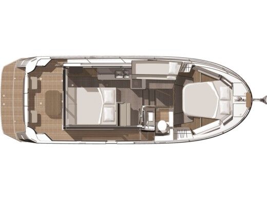 Motorboat BENETEAU Swift Trawler 30 fly Boat layout