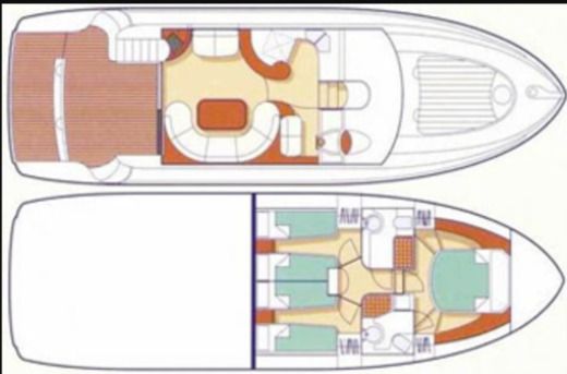 Motorboat Astondoa AS46GLX Plano del barco