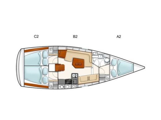 Sailboat HANSE 350 Boat layout