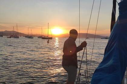 Sunset and diner in the bay