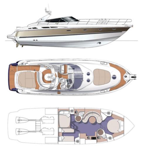 Motorboat Cranchi Mediterranee 50 open Plan du bateau