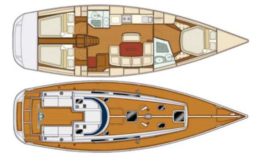 Sailboat GRAND SOLEIL 43 Boat layout